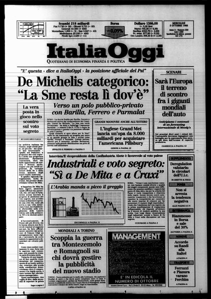 Italia oggi : quotidiano di economia finanza e politica